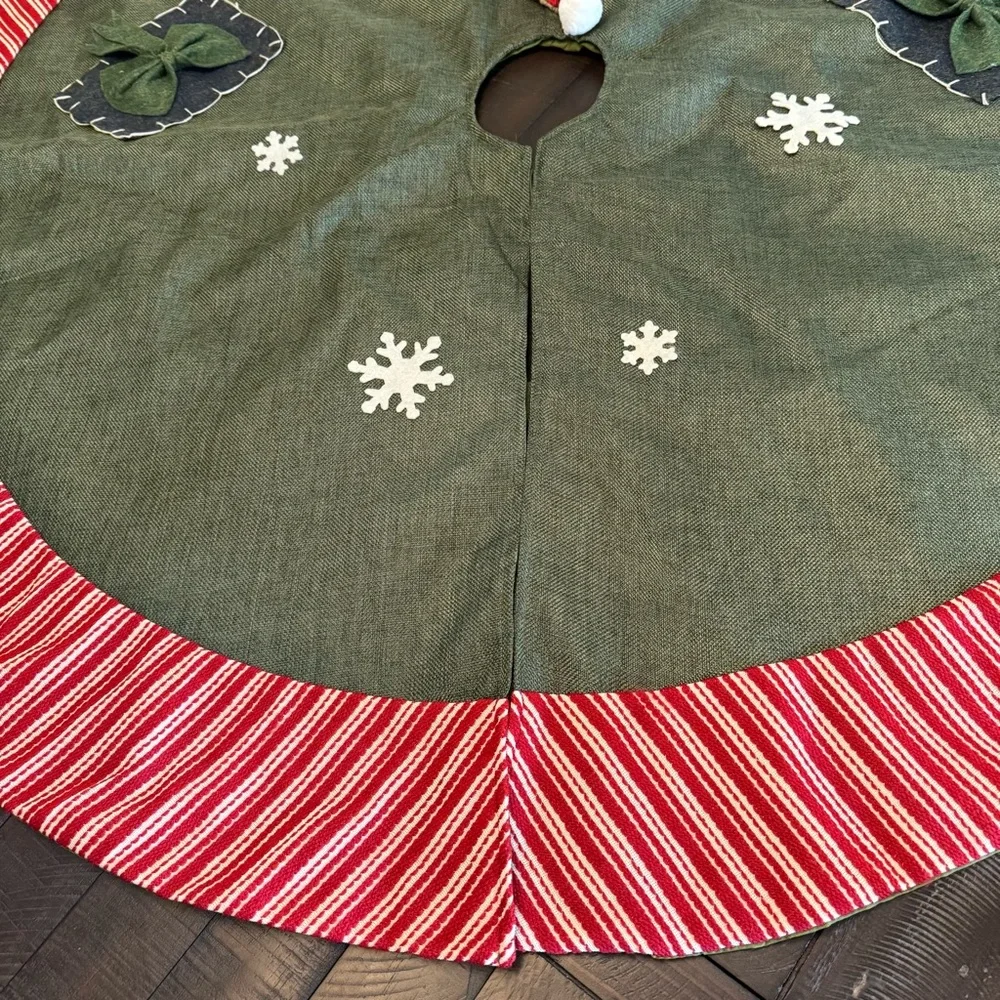 Santa Burlap Country Craft Tree Skirt